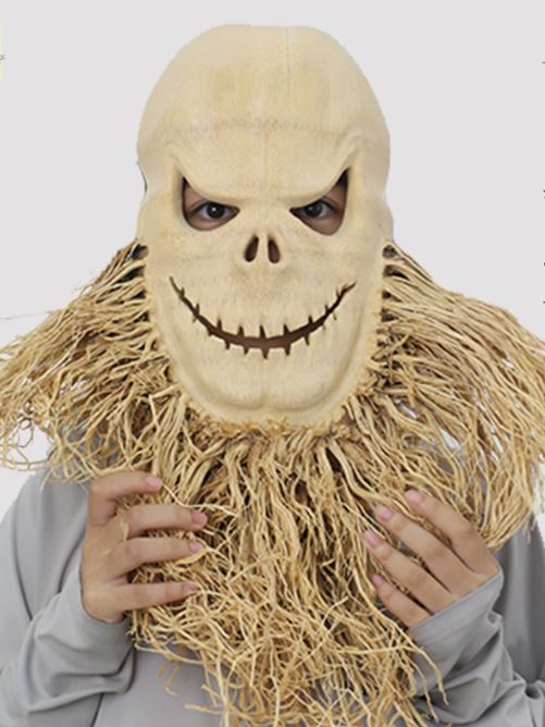 Halloween Bamboo Carving Skeleton Mask Bamboo Root Carving Pendant