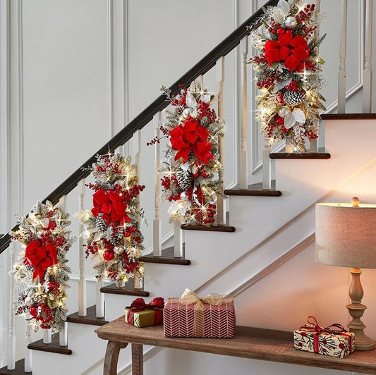 Staircase Christmas wreath