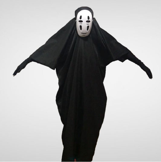 Faceless male cosplay anime mask gloves and ghost costumes cloak performance costumes