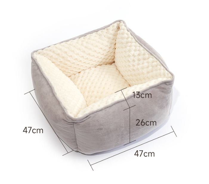 Small and medium-sized foldable square four season universal plush pet nest