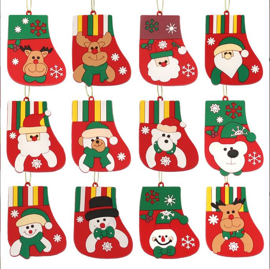 Christmas tree soft rubber socks pendant