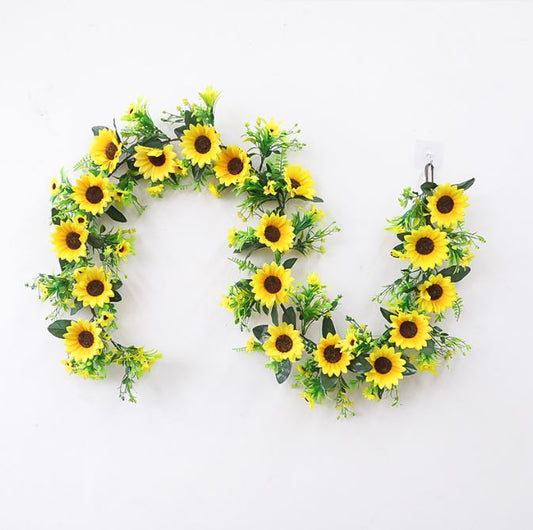 Simulated Sunflower Vine Christmas Wreath