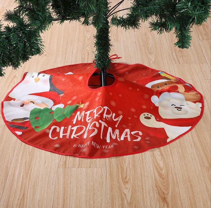 Short plush Christmas tree skirt