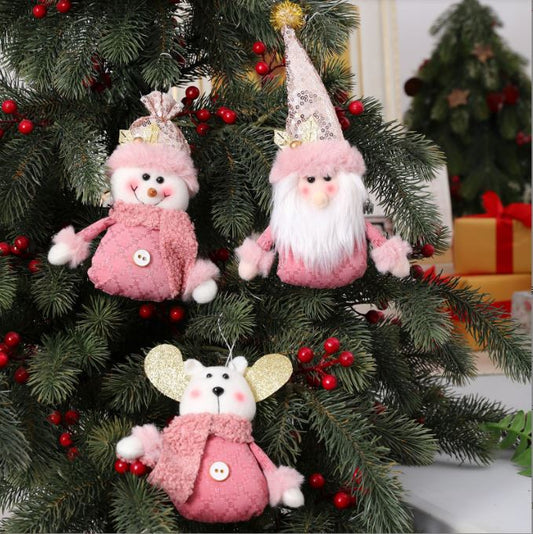 Pink themed dolls for Christmas Tree pendant