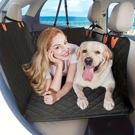 Load bearing waterproof extended pet rear seat with large vehicle cushion