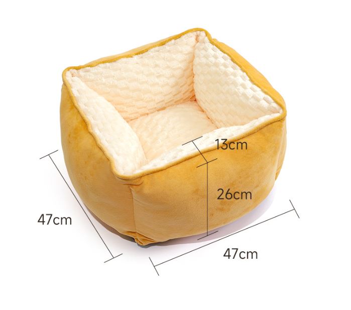 Small and medium-sized foldable square four season universal plush pet nest