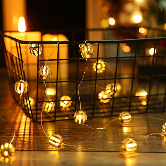 Battery powered LED Christmas string copper wire light