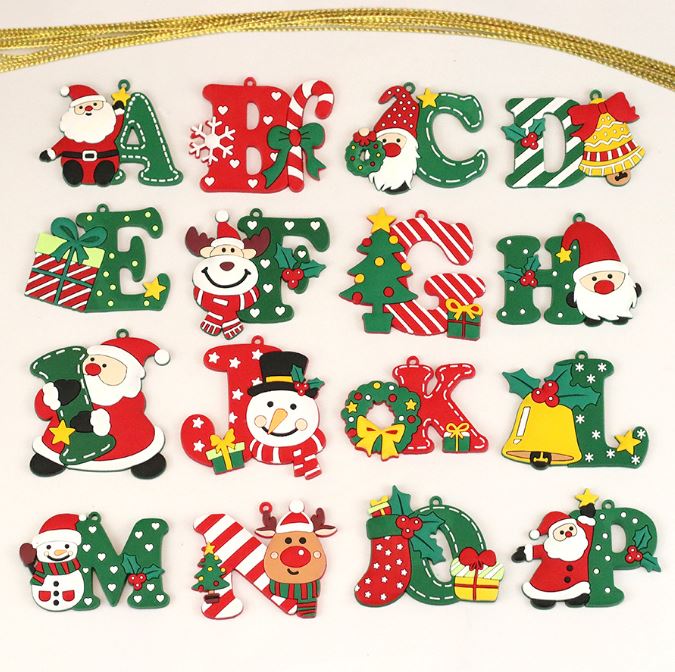 26 English Letter Christmas Tree Gingerbread Man Pendant