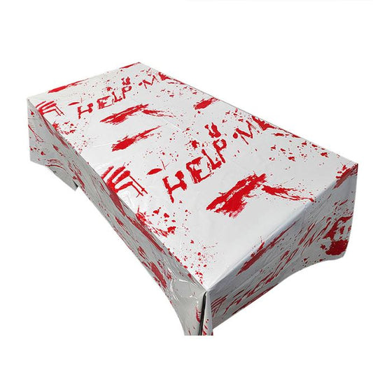 Halloween Party Decoration Disposable Aluminum Film Blood Handprint Tablecloth