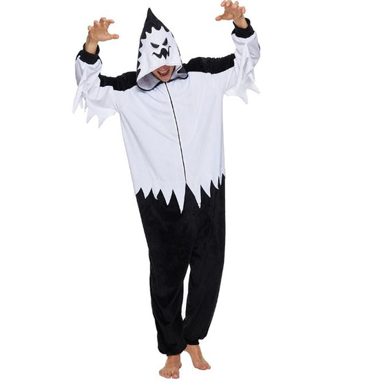 Halloween adult white ghost plush hooded pajamas horror ghost costume