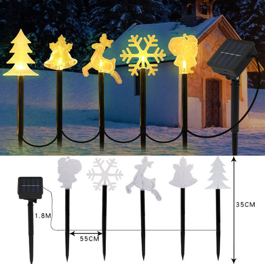 Solar powered LED Christmas tree ground mounted decorative lights