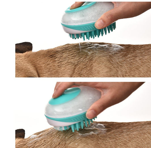 Pet Squeezing Bath Massage Brush Bath Liquid Comb